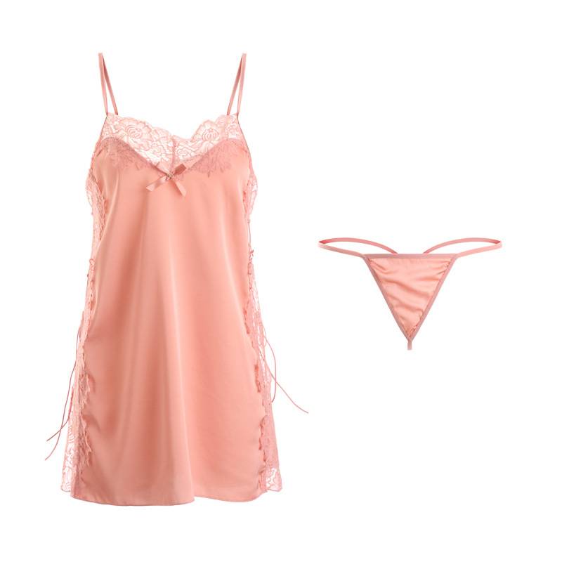 Đầm Ngủ Hai Dây Leosoxs Phối Ren Quyến Rũ Dành Cho Nữ