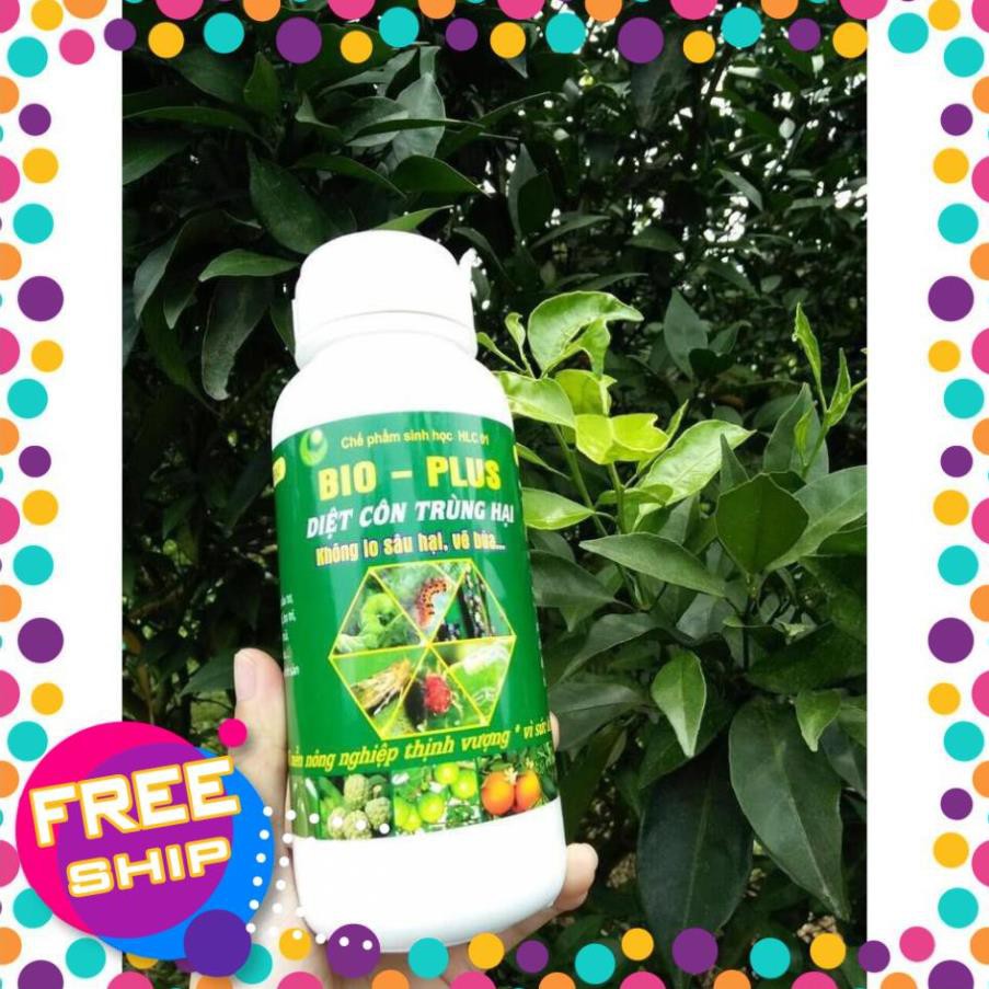 CHẾ PHẨM TRỪ SÂU SINH HỌC BIO PLUS HLC CHUYÊN DIỆT CÁC LOẠI SÂU VẼ BÙA, NHỆN ĐỎ, TRĨ, RẦY, RỆP,... CHO CÂY TRỒNG - 500ML