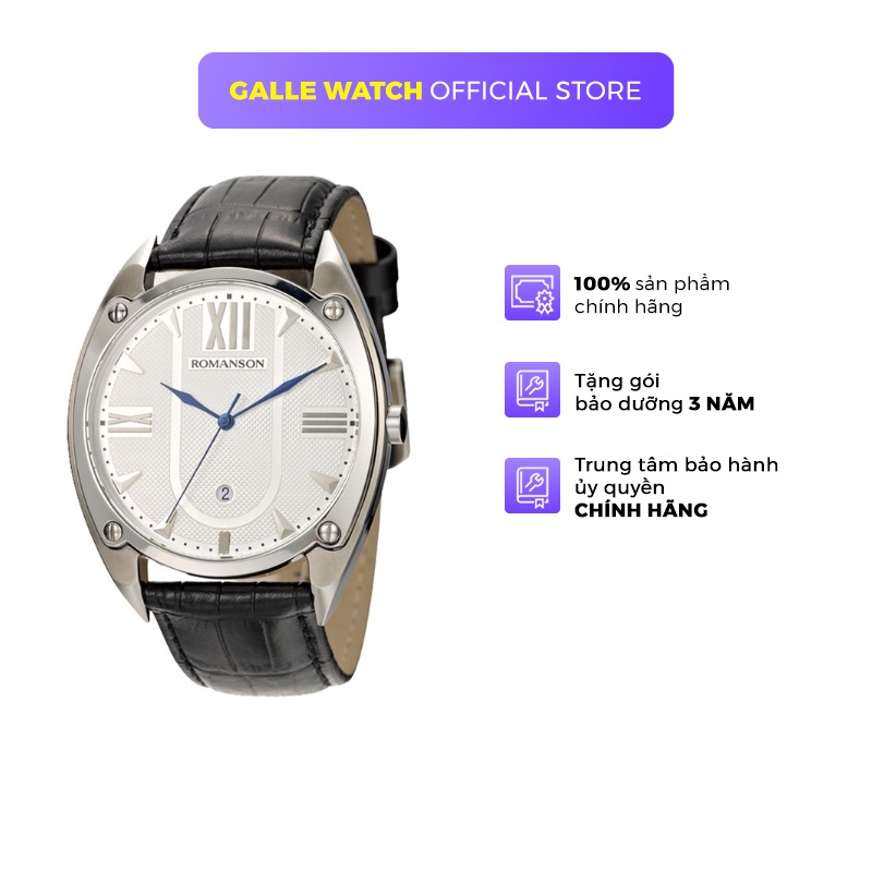 Đồng hồ Romanson Sport Men Watch TL1272JMWWH nam thể thao máy Thụy Sĩ mặt kính chống xước dây da cao cấp chính hãng