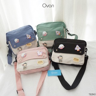 Túi mini đeo chéo Unisex mix màu kèm sticker Ovan.vn TB2843