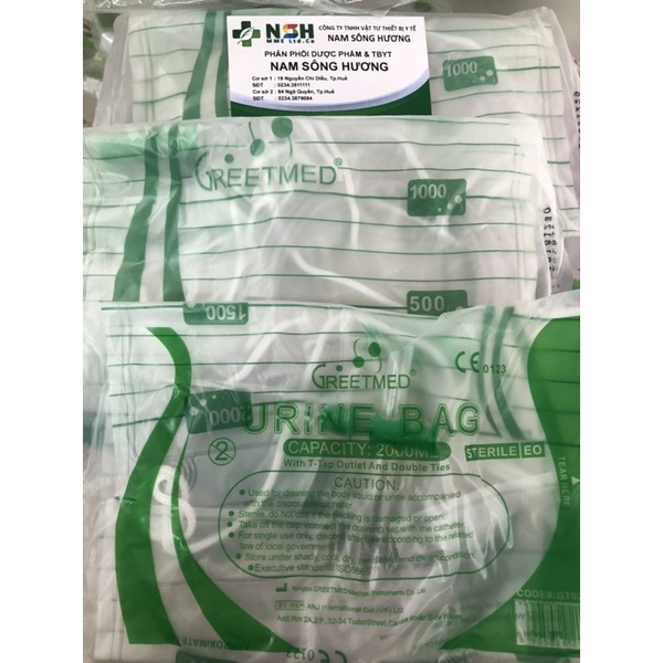 ❤COMBO 10 TÚI❤️Túi chứa nước tiểu túi đựng nước tiểu có van xả thẳng và van T van xả ngang và có dây treo Greetmed