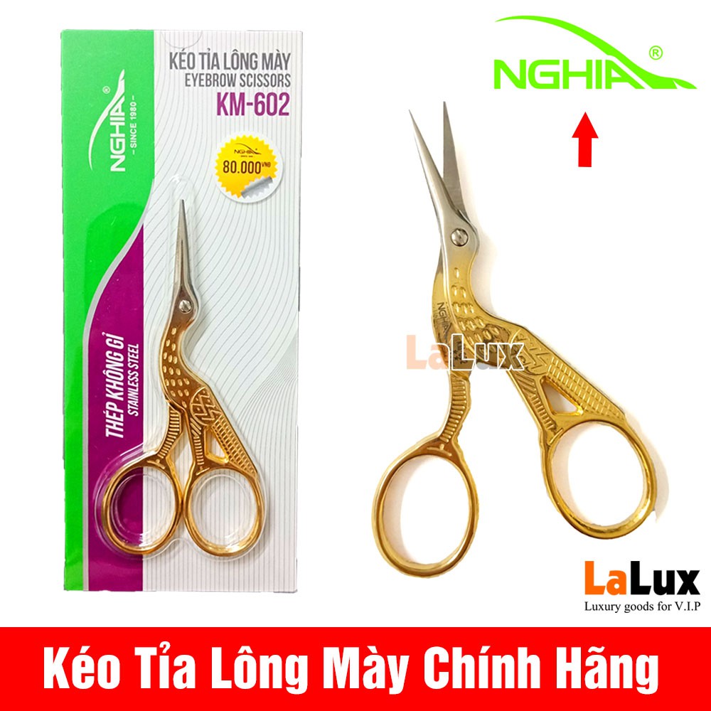 Kéo Tỉa Lông Mày Cao Cấp - Chính Hiệu Kềm Nghĩa - Thép Không Rỉ Bền Bỉ KM-602