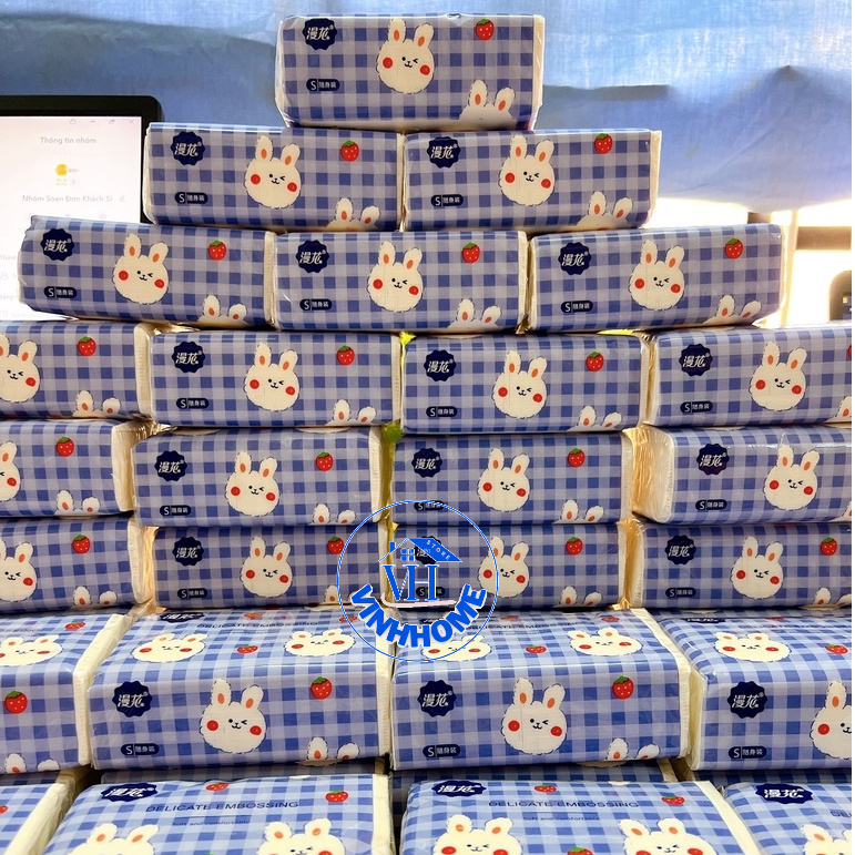 Thùng 40 gói giấy ăn Thỏ Trắng khăn giấy siêu dai mềm mịn Vinhhome.store