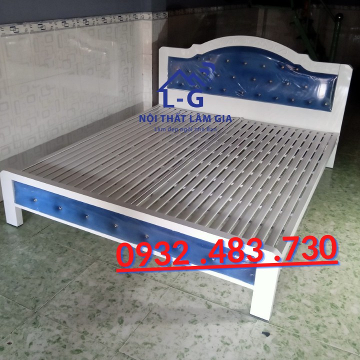 Giường sắt ngủ loại tốt kích thước rộng 1m8x2m đẹp rẻ tại Nội Thất Lâm Gia