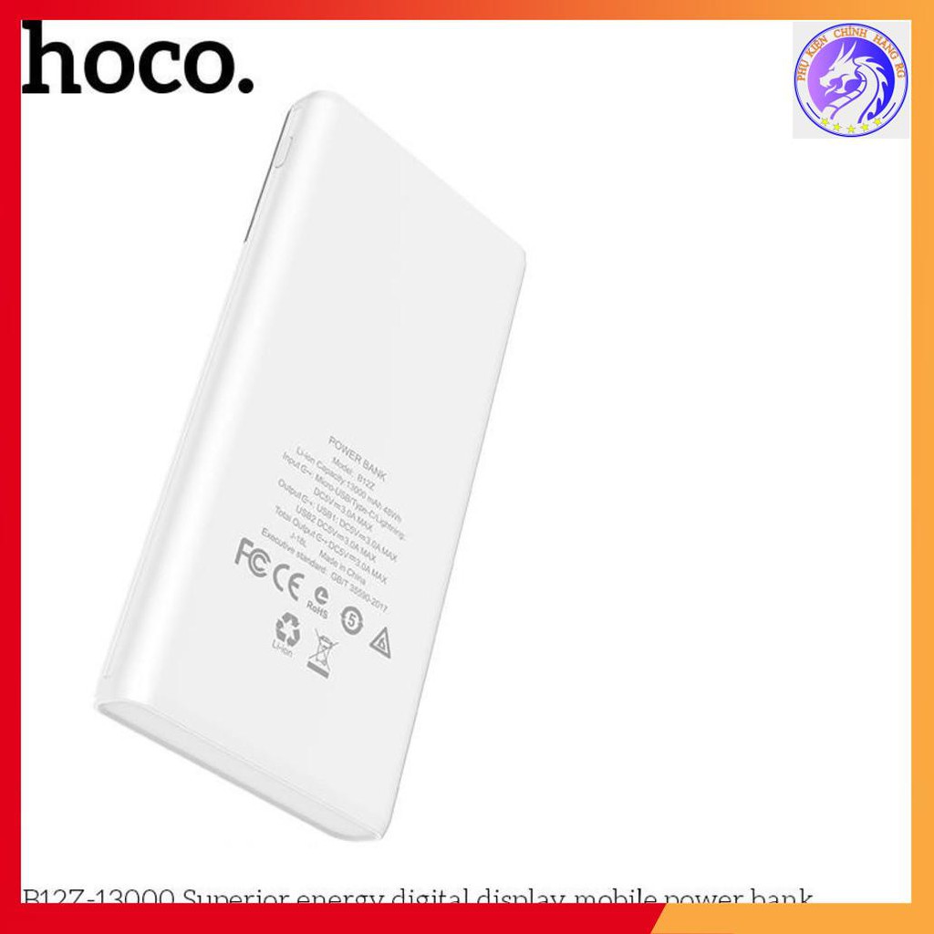 Sạc Dự Phòng Hoco B12Z 13000mah Superior 2 Usb, 3 cổng sạc vào - BH 1 Năm