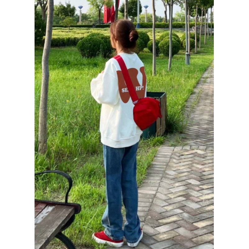 SELVZE Áo sweater Tay Dài Cổ Tròn In Họa Tiết retro Thời Trang Cho Nữ