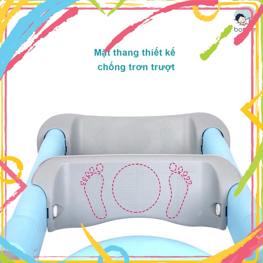 tuan000015 Nắp bồn cầu có thang gấp cho bé đi vệ sinh Joying Baby [Rèn bé tự lập khi đi vệ sinh] tuan000015