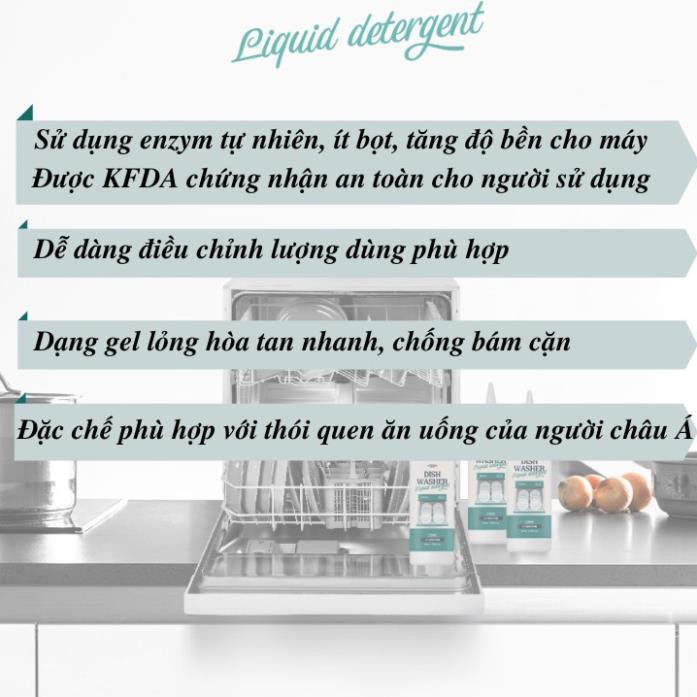 [Kèm deal 1K] Nước máy rửa bát  chuyên dụng Eunnano Step 500ml, dùng cho mọi loại máy Bosch, Eurosun, Texgio