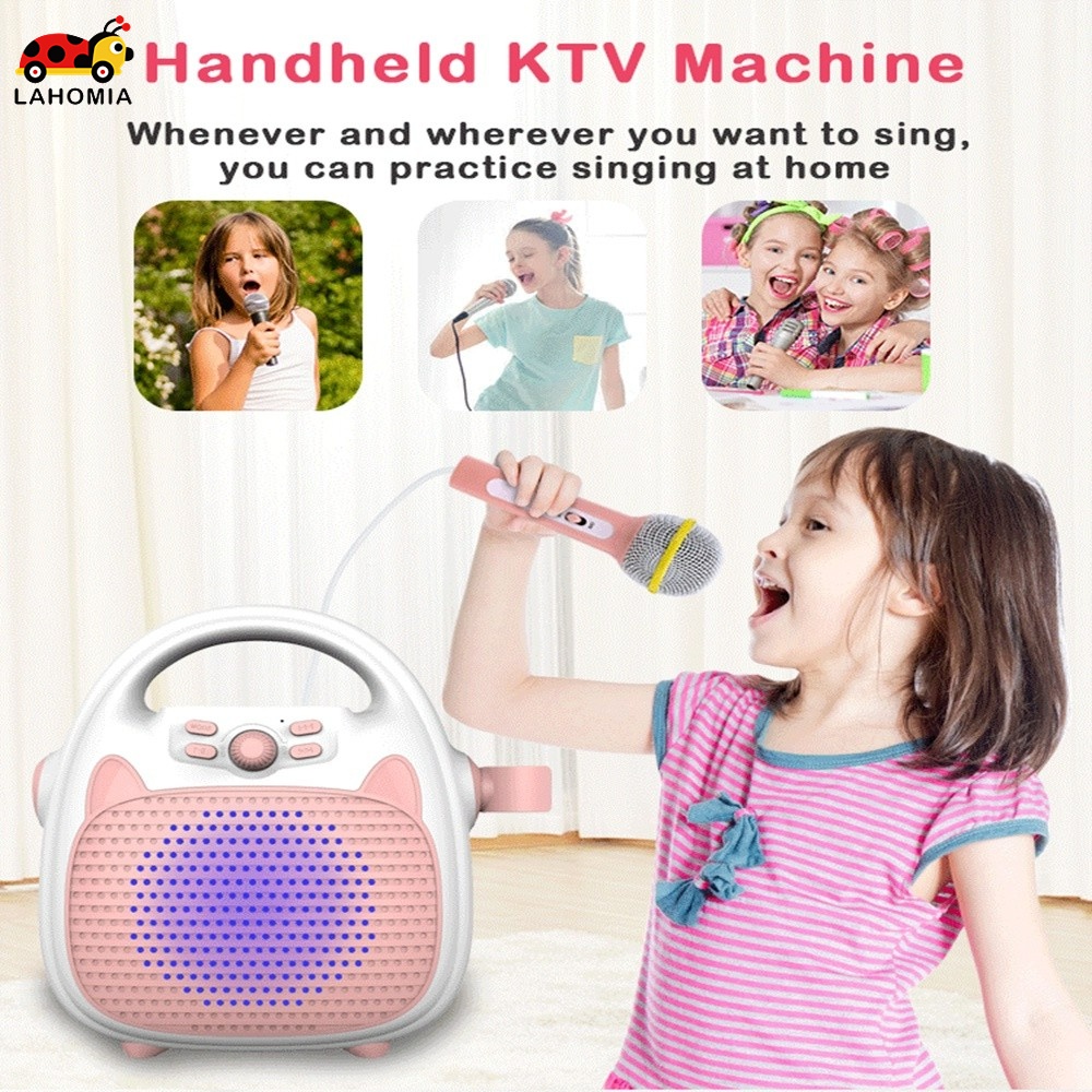 Lahomia Máy Hát Karaoke Với 1 Micro Đồ Chơi Có Đèn LED Cho Trẻ Em