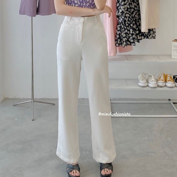 [ Miều ] Quần dài ống suông trơn Stretch Pant