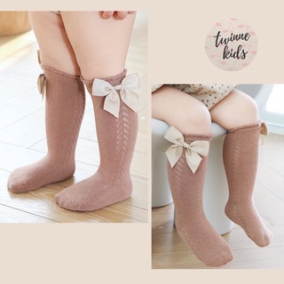 Tất nemo, tất nơ thu, tất cao cổ bé gái, tất đùi sơ sinh, tất sơ sinh có nơ chất liệu cotton co giãn cho bé gái 0-3 tuổi
