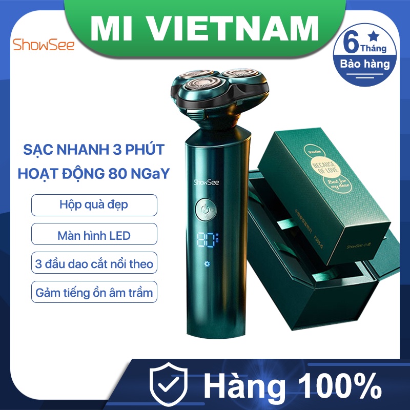 Máy cạo râu đa năng Xiaomi ShowSee F305-G 3 lưỡi kép Rayco, Máy cạo râu cạo sát, êm, sạc pin nhanh, chống nước
