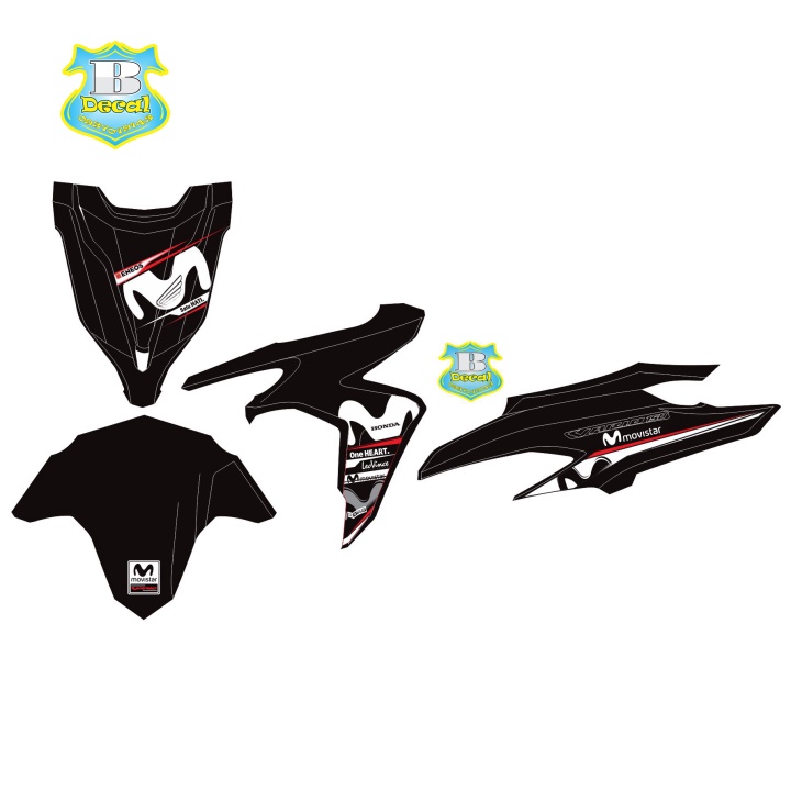 ( Quí khách vui lòng mang ra tiệm cho thợ dán ) Tem vario 150 Movistar đen