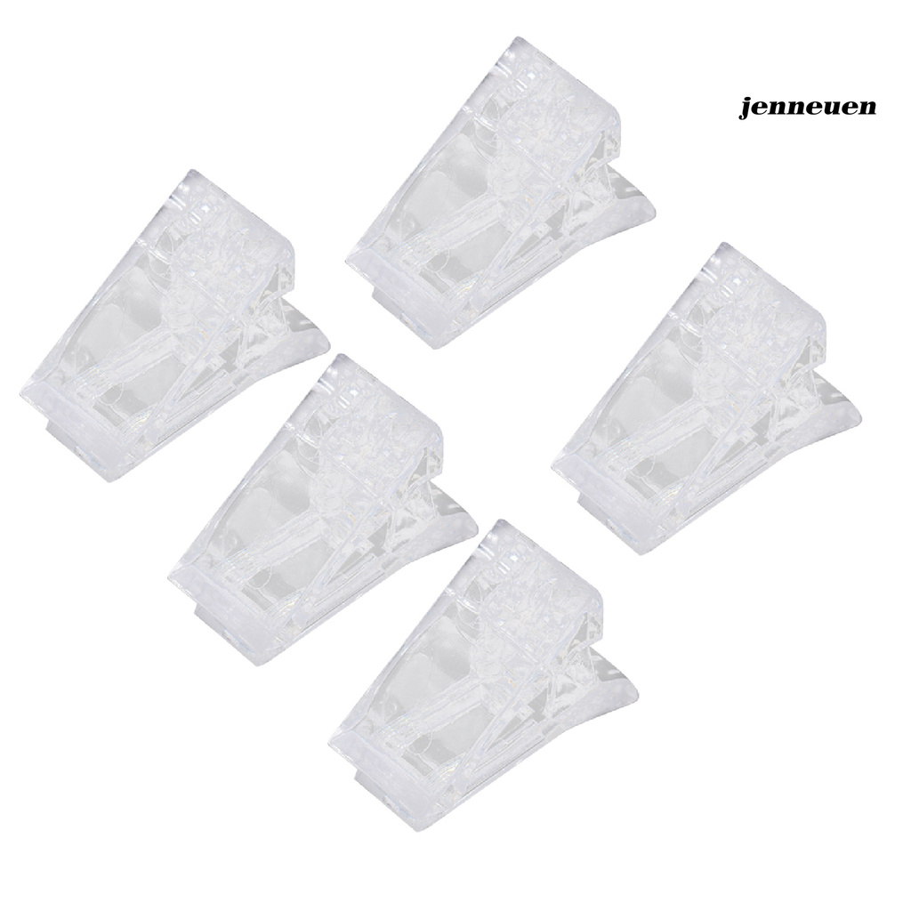 [Hàng mới về] Bộ 5 kẹp nhựa acrylic trong suốt thân thiện với môi trường làm móng nghệ thuật tiện dụng Mjgj