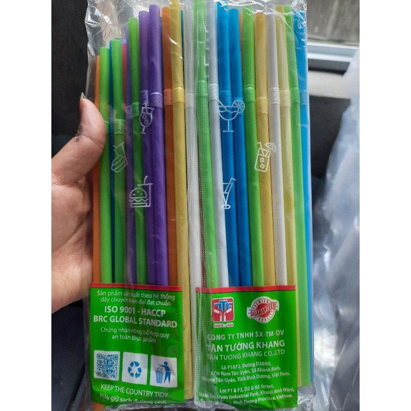 Ống hút cong màu tân tường khang 80 ống Vi Tính 2T