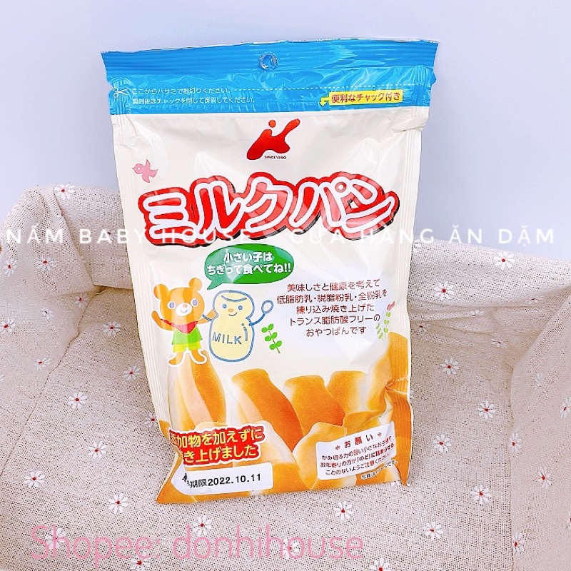 Date 3/2024 Bánh mì tươi Nhật Bản dành cho bé ăn dặm 45g vị sữa, rau củ, lúa mạch