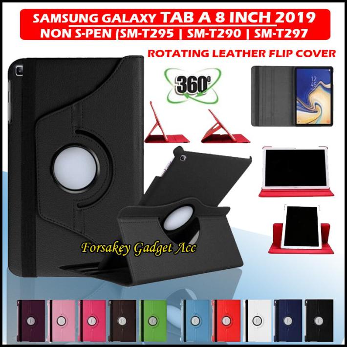 Bao da máy tính bảng nắp lật màu đen cho Samsung Galaxy Tab A8 8.0 8 Inch 2019 T295