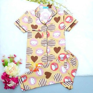 Đồ Bộ Mặc Nhà "Mèo - Timin Pijama Kate Thái Quần Dài - Dưới 60kg