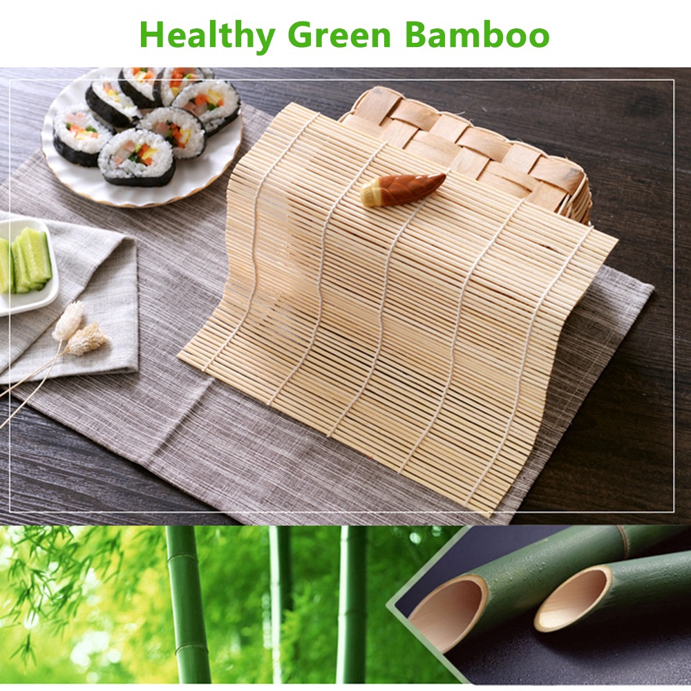 Thảm Cuộn Sushi Bằng Tre Tự Nhiên Chống Dính 24 * 24CM
