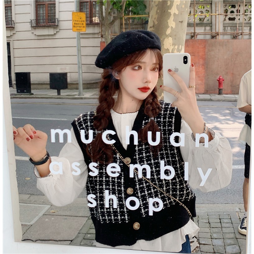 Áo Sweater không tay dáng rộng phong cách retro cá tính | BigBuy360 - bigbuy360.vn