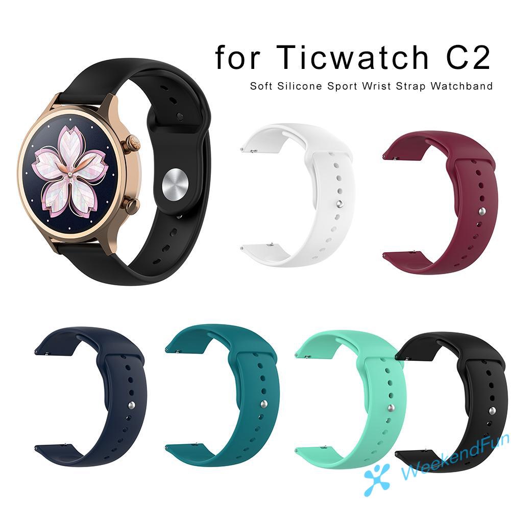 Dây Đeo Thay Thế Bằng Silicone Mềm 18mm Cho Đồng Hồ Thông Minh Ticwatch C2