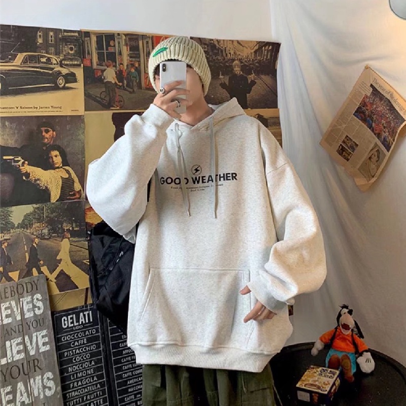 Áo hoodie Thể Thao Dáng Rộng In Chữ Phong Cách Hàn Quốc Thời Trang Mùa Đông Thoải Mái Cho Nam Và Nữ [M-5XL]