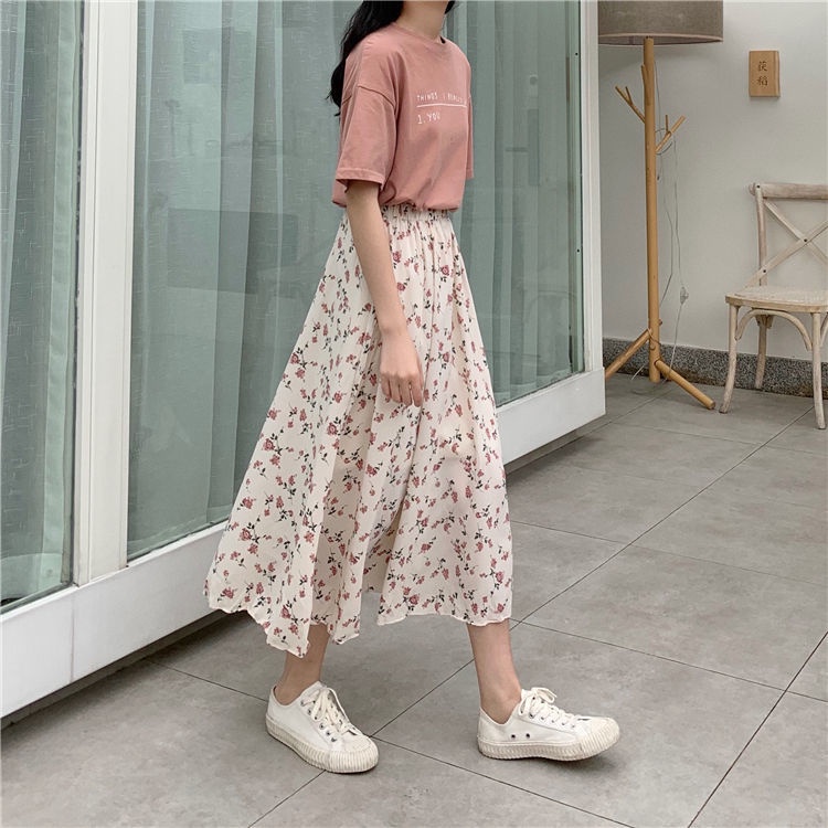 Chân Váy Dài Dáng Chữ a In Họa Tiết Hoa Thời Trang Mùa Hè Xinh Xắn Cho Nữ