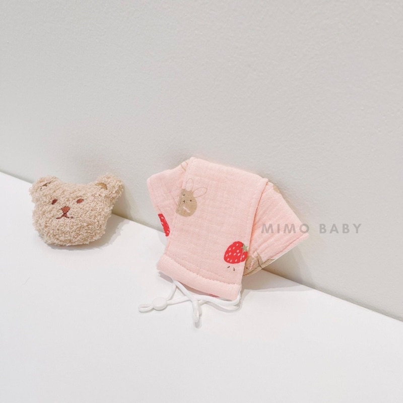 vải xô muslin 2 lớp cao cấp hình thỏ hồng trái tim dễ thương may đồ cho mẹ và be