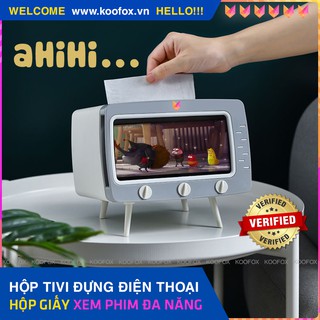 [SIÊU XINH] Hộp Đựng Điện Thoại Hình Tivi Có Khoang Chứa Giấy - Tiện Ích Gia Đình - Trang Trí Nhà Cửa - KOOFOX