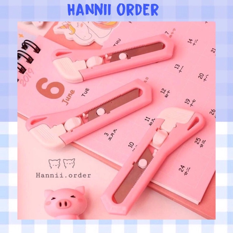 Dao rọc giấy mini màu hồng cute