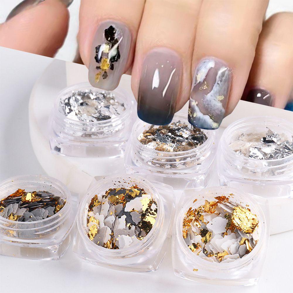 1 Hộp Lá Sequin Lấp Lánh Hỗn Hợp Trang Trí Móng Tay Mùa Đông