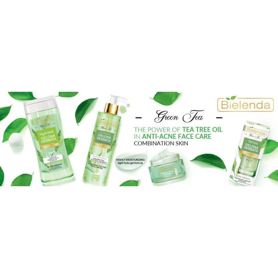 Serum &amp; Kem dưỡng Bielenda Green Tea kiềm dầu, giảm mụn, thâm/ngừa mụn, phục hồi, trẻ hoá da