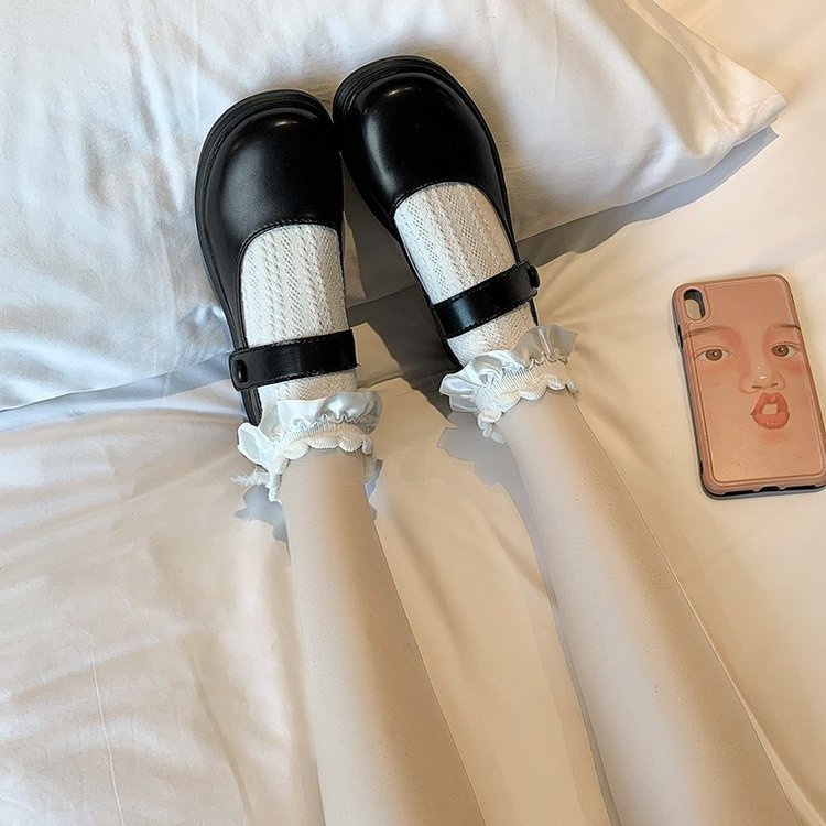 Giày búp bê da mềm phong cách lolita Nhật Bản 2021