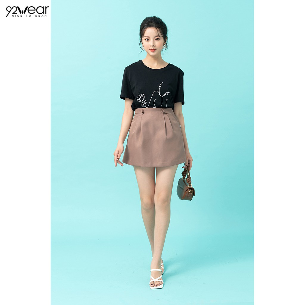 Chân váy A 92WEAR 2 màu, thiết kế cạp liền túi chéo JAW1091 | BigBuy360 - bigbuy360.vn