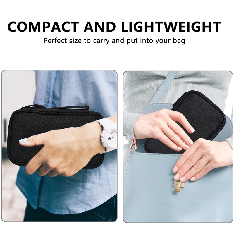 Túi Đựng Dây Cáp/Tai Nghe/Cáp Sạc/Cáp Sạc Cứng Chống Thấm Nước 3 Ngăn Nhỏ Gọn Đa Năng Cho Du Lịch