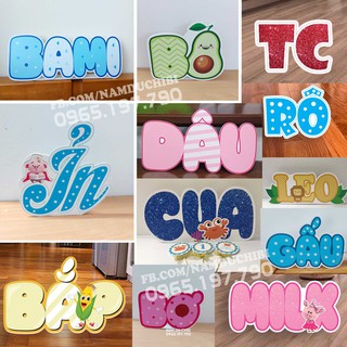in tên bé để bàn, giá cho 1 chữ cái