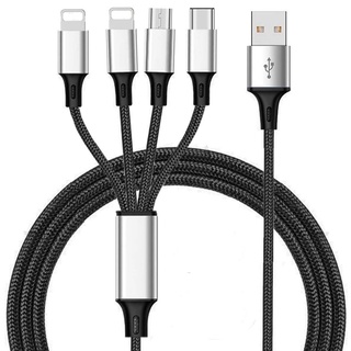 XÃ HÀNG THANH LÝ Cáp sạc dây dù 3 đầu Type C, Micro usb, lai ning