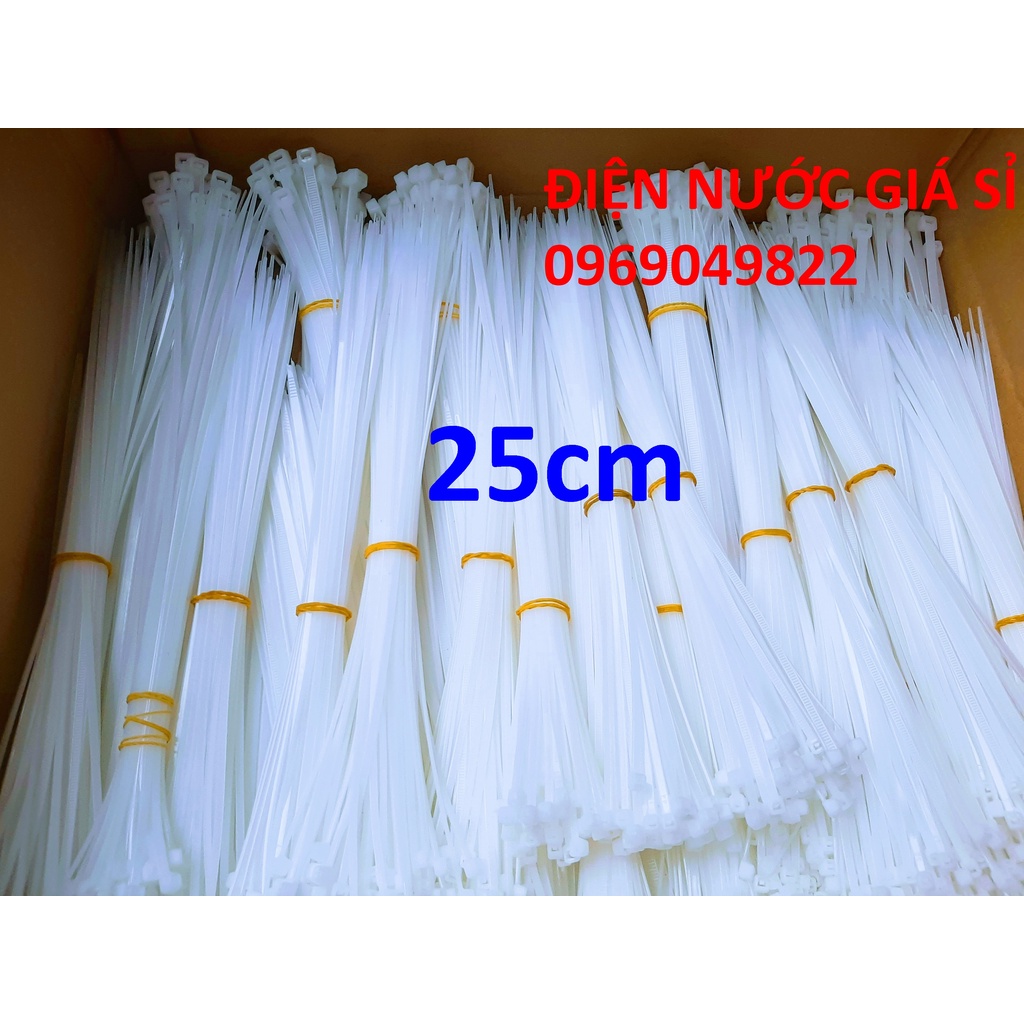 [1 Kg] Dây Rút Nhựa, Dây Thít Nhựa Dài 25cm Loại Nylon PA66 Cao Cấp