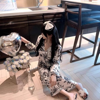 Bộ đồ ngủ Set Black Flower lụa Pháp cao cấp