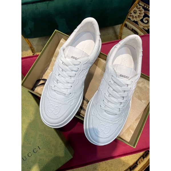 Giày sneaker nam Gu cci GG GC da cao cấp, phối dây buộc trẻ trung