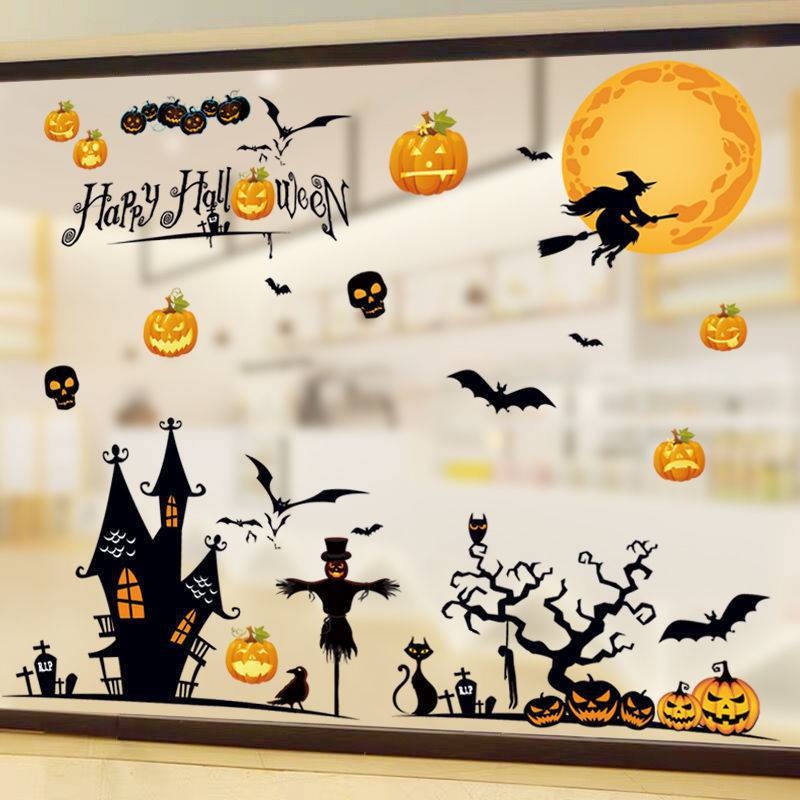 Decal trang trí halloween người rơm