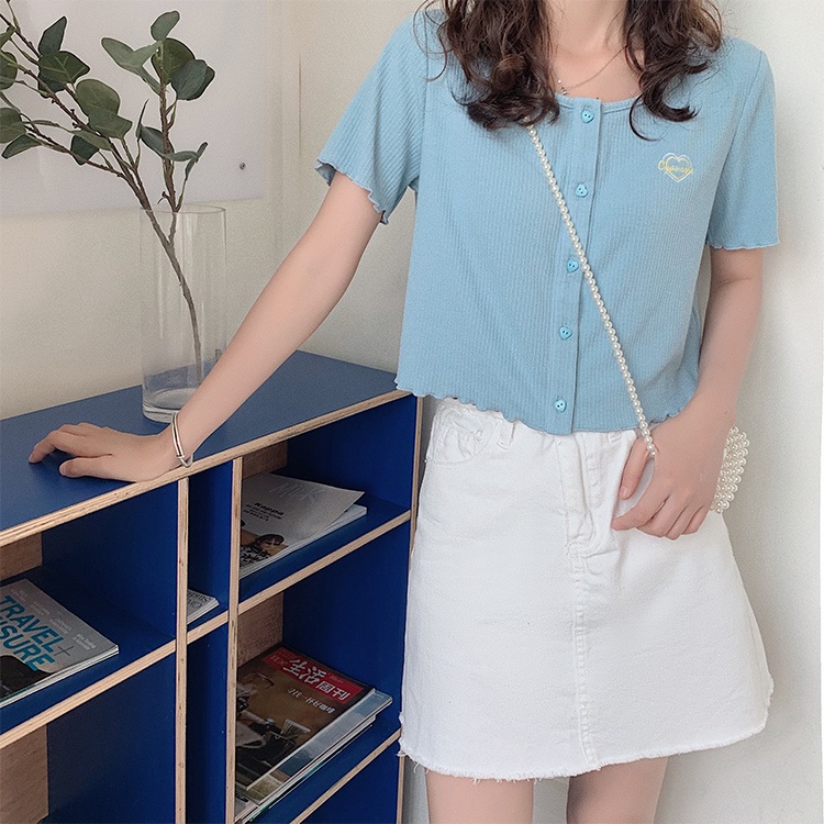 Áo Thun Ngắn Tay Màu Trơn Thêu Họa Tiết Dành Cho Nữ JL-TX-312