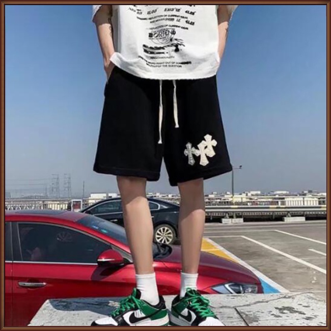 Quần Short Thể Thao Ống Rộng Phối Dây Rút Phong Cách Hiphop Dành Cho Nam Giới