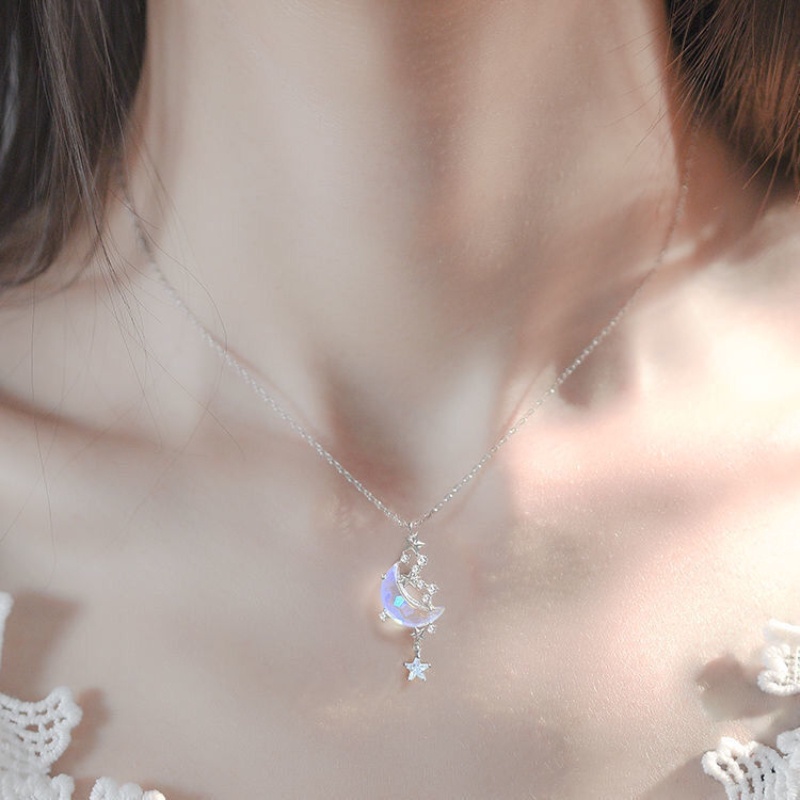 Moon Falling Galaxy Vòng cổ Thiết kế độc đáo Thời trang Đơn giản Cá tính Vòng cổ Nữ