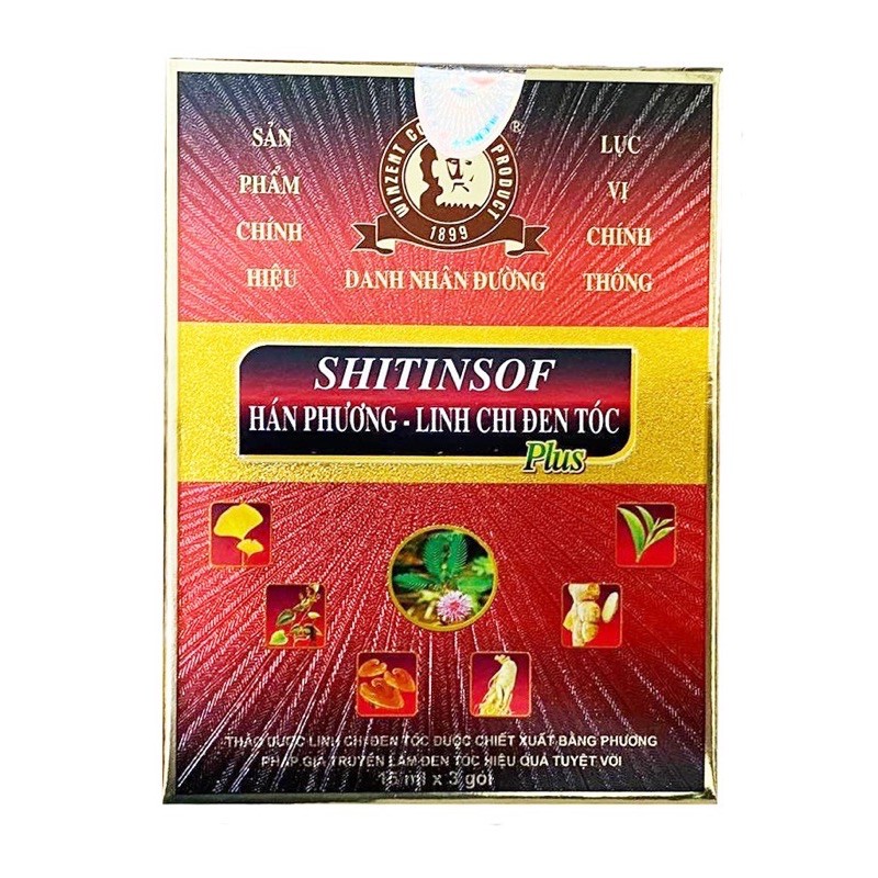 Dầu Gội Đen Tóc Thuốc Nhuộm Tóc Shitinsof Hán Phương Linh Chi Danh Nhân Đường (Hộp 3 Gói X 15ML) | BigBuy360 - bigbuy360.vn