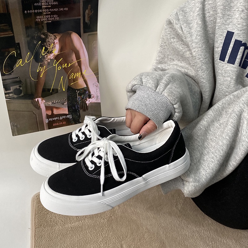 Giày Thể Thao Nam Nữ Basic Vải Canvas Đế Bằng Unisex Giày Sneaker Nam Ulzzang  GVANS01-Molita