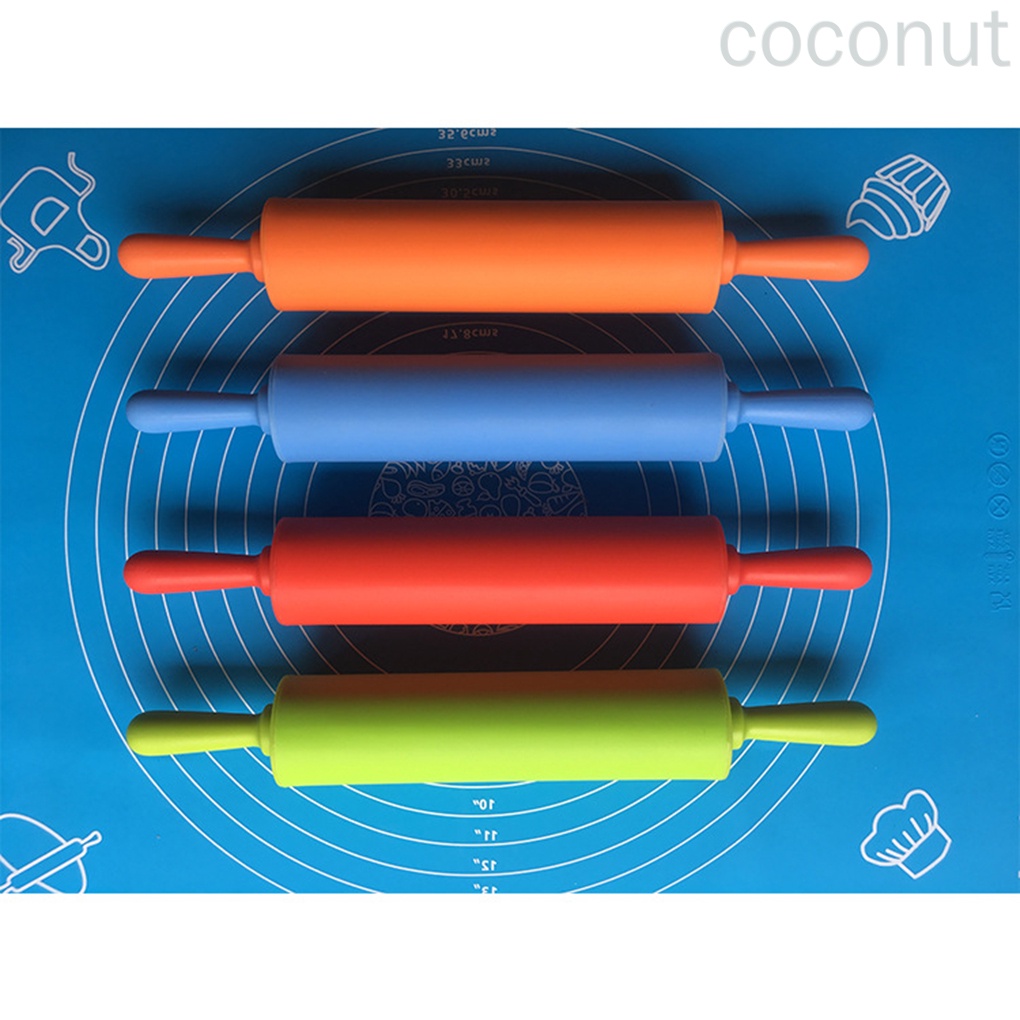 Cây Lăn Bột Làm Bánh Bằng Silicon Cán Gỗ Chống Dính Tiện Dụng Cho Nhà Bếp