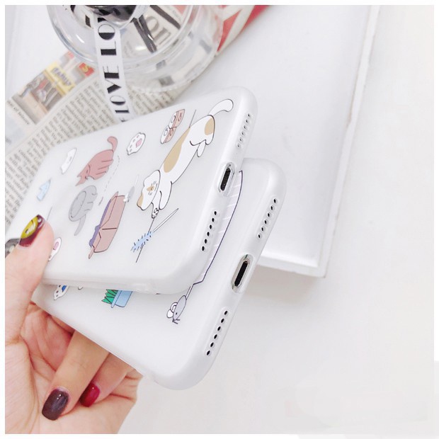 Ốp lưng iphone Mèo béo TPU trơn dẻo mềm 5/5s/6/6plus/6s/6splus/7/7plus/8/8plus/x/xr/xs/11/12/pro/max/plus/promax a329
