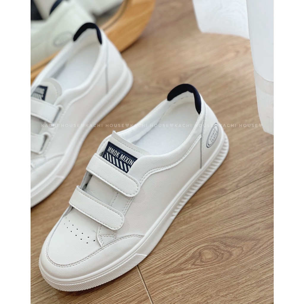 Giày thể thao sneaker nữ basic gót đen quai dán mẫu MM2206 – Kachi House