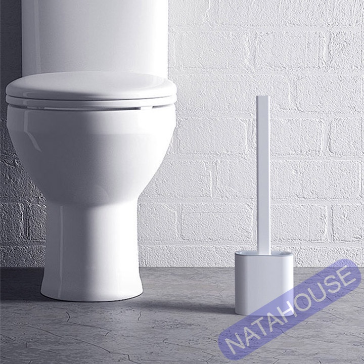 Cọ Bồn Cầu Silicon Cọ Toilet Thông Minh Có Hộp Đựng Dán Tường NATAHOUSE